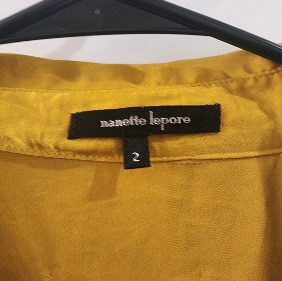 Nanette Lepore Mustard Yellow Silk Blouse - Picture 3 of 4